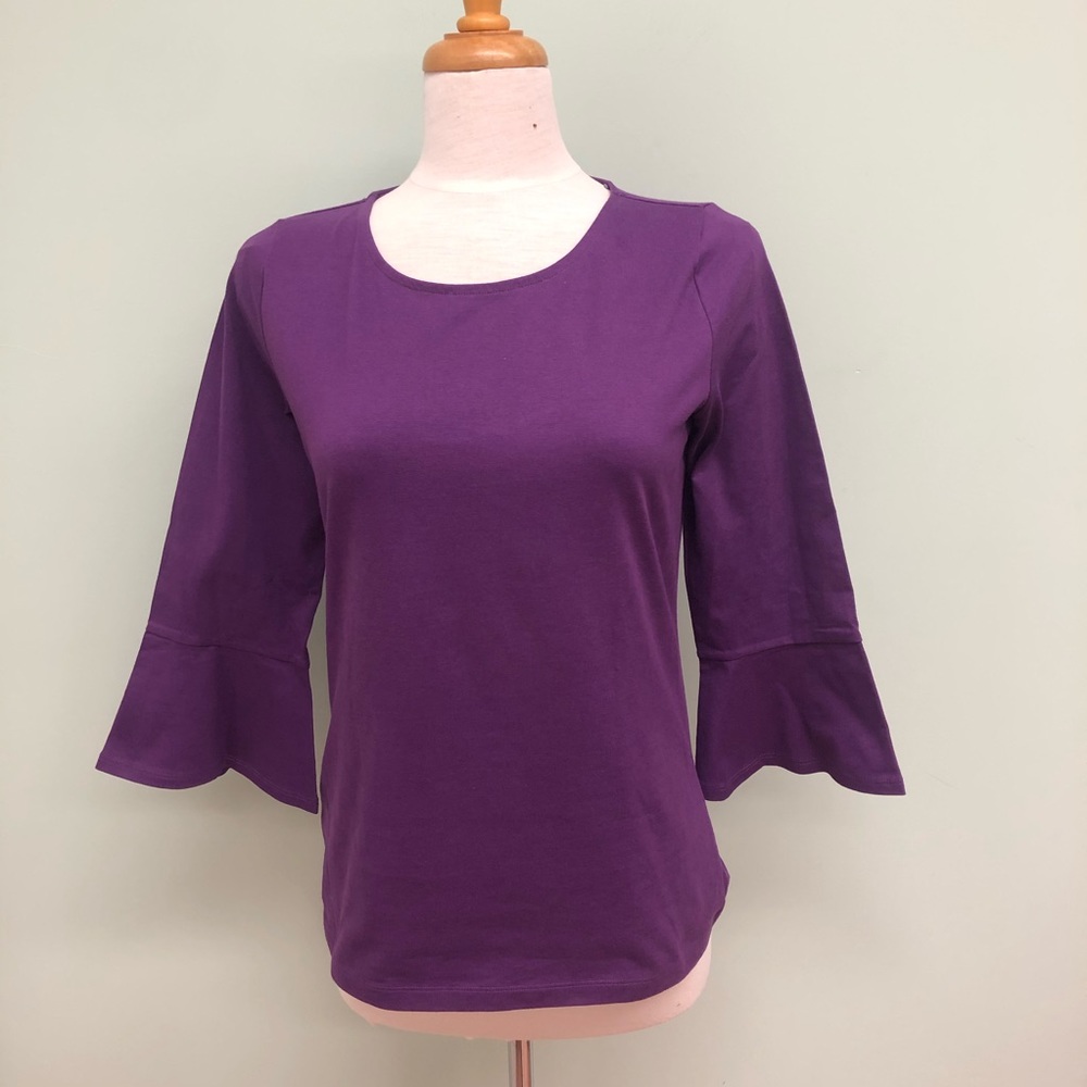 Seg'ments | Women's Bell Sleeve Top | Casual Shirt |100% Cotton |  Purple